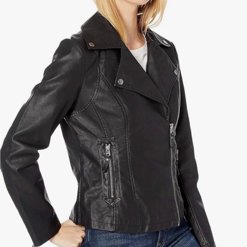 Maxmara Dark Leather Biker Jacket